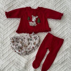 Mayoral Red and Cream Baby Outfit